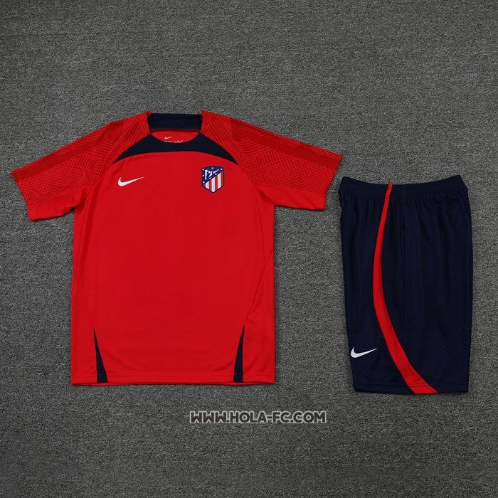 Chandal del Atletico Madrid 2022-2023 Manga Corta Rojo - Pantalon Corto